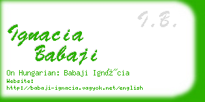 ignacia babaji business card